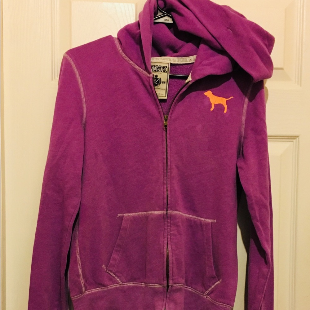 💥PINK zip up hoodie size Medium 💥